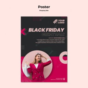 Creative shopping sale poster template