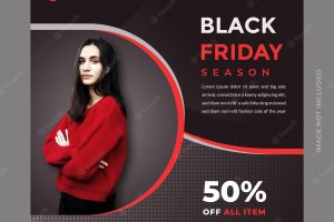 Creative and stylish design of black friday season sale social media post and web banner template