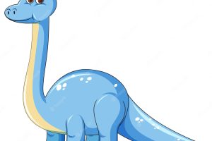 Cute blue dinosaur character