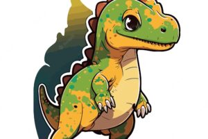 Cute dinosaur cartoon style