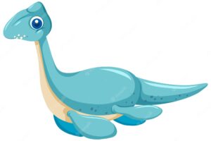 Cute plesiosaurus dinosaur cartoon
