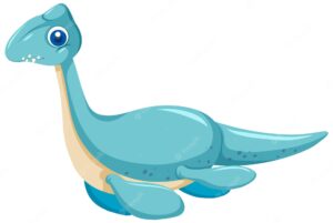 Cute plesiosaurus dinosaur cartoon