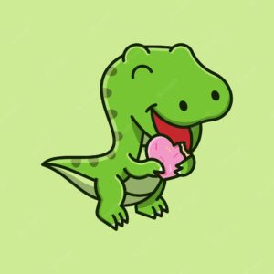 Cute trex eat bakery