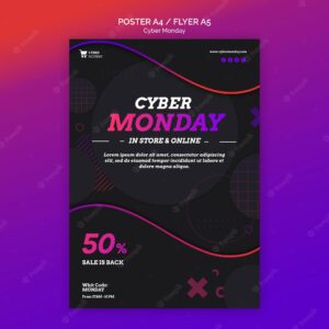 Cyber monday concept flyer template
