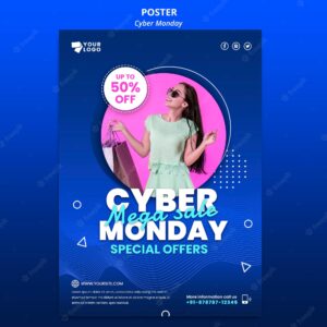 Cyber monday poster with photo