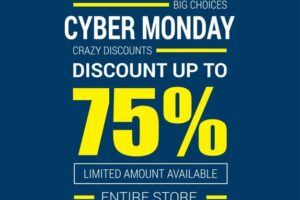 Cyber ​​monday promotion on a blue background