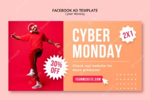 Cyber monday promotion facebook template