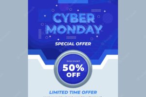 Cyber monday sales vertical poster template