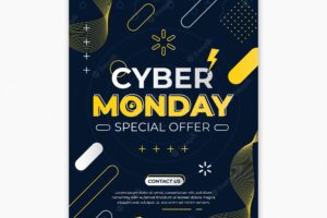 Cyber monday vertical poster template