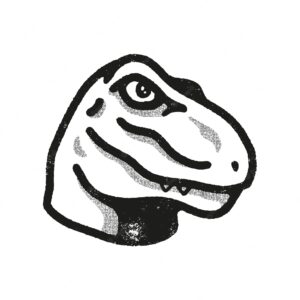 Dinosaur head illustration mascot line art