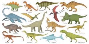 Dinosaur isolated cartoon set icon.   cartoon set icon dino animal.