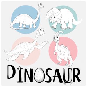Dinosaurs in four different types