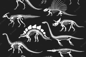 Dinosaurs skeletons set