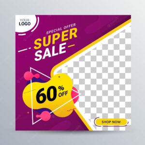 Discount sale banner social media post template