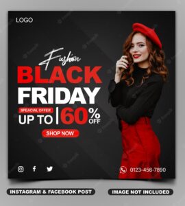 Fashion black friday sale facebook and instagram post design