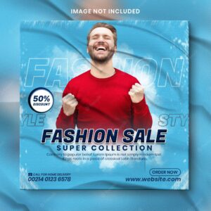 Fashion collection sale social media advertising post banner template