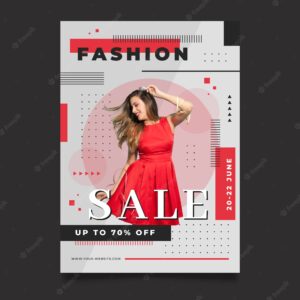 Fashion poster template with photo