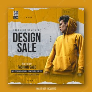 Fashion sale banner or flyer social media post and web banner template premium