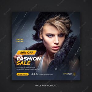 Fashion sale instagram social media banner template