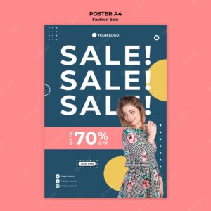 Fashion sale poster template theme