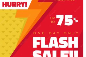 Flash sale background in flat style