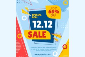 Flat 12.12 sale vertical flyer template