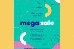 Flat abstract sale poster