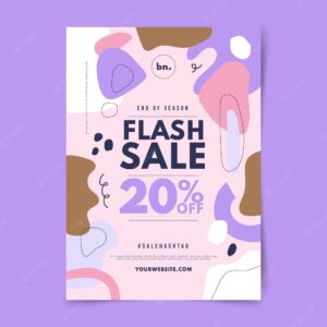 Flat design abstract sale poster