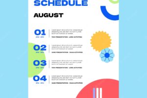 Flat design event schedule template