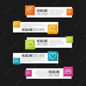 Flat design table of contents infographic template