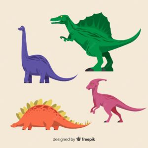 Flat dinosaur collection