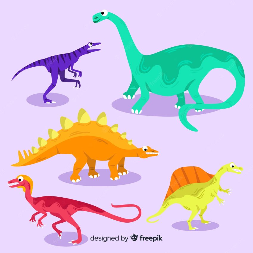 Flat dinosaur collection