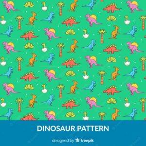 Flat dinosaur pattern