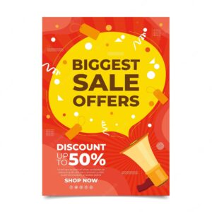Flat sales poster template