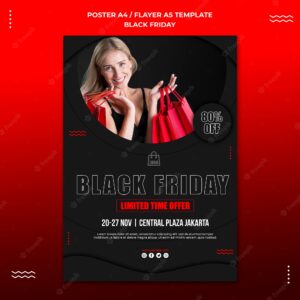 Flyer template for black friday sale