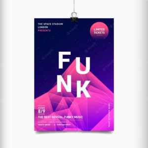 Funk abstract music festival poster template