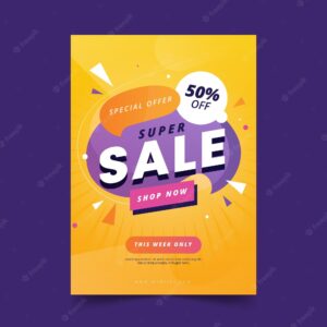 Gradient abstract sale poster template