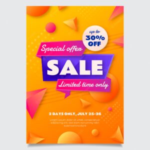 Gradient abstract sales poster template