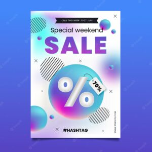 Gradient abstract vertical sale poster template