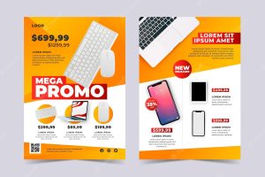 Gradient colored tech product catalog template