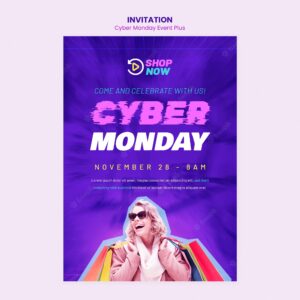 Gradient cyber monday invitation template