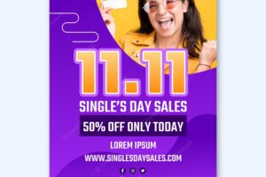 Gradient singles day template