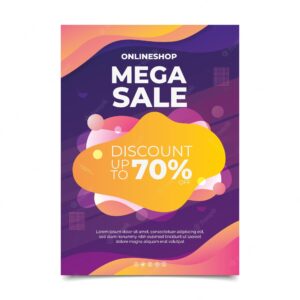 Gradient vertical sale poster template