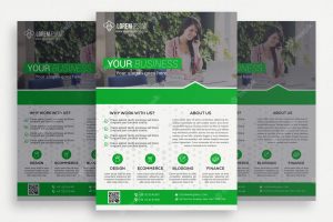 Green and white business brochure