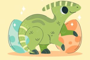 Hand drawn baby dinosaur