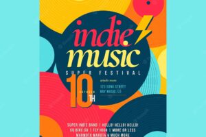 Hand drawn indie music poster template