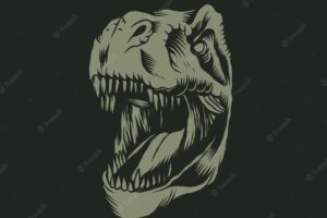 Illustration of tyrannosaurus head vector design