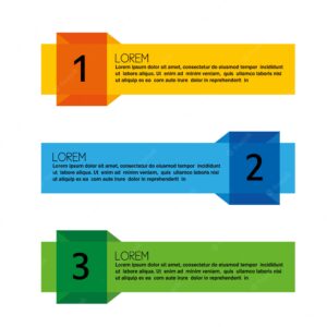 Infographic with steps multicolor design