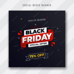 Modern abstract black friday social media sale banner design