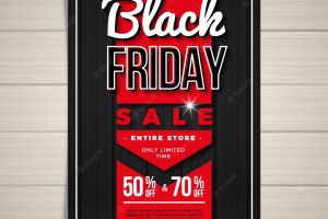 Modern black friday flyer template with flat design